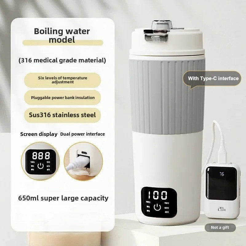 SmartBoil™ 650ml Portable Electric Kettle with LED Display