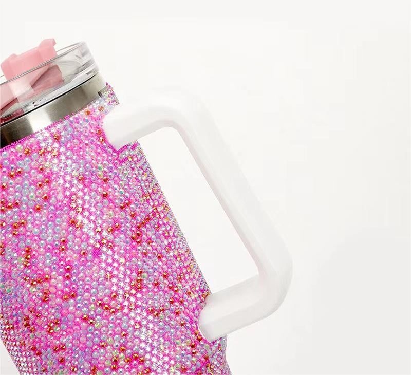 Glam Rhinestone Tumbler – Stainless Steel Bling Cup with Straw & Lid
