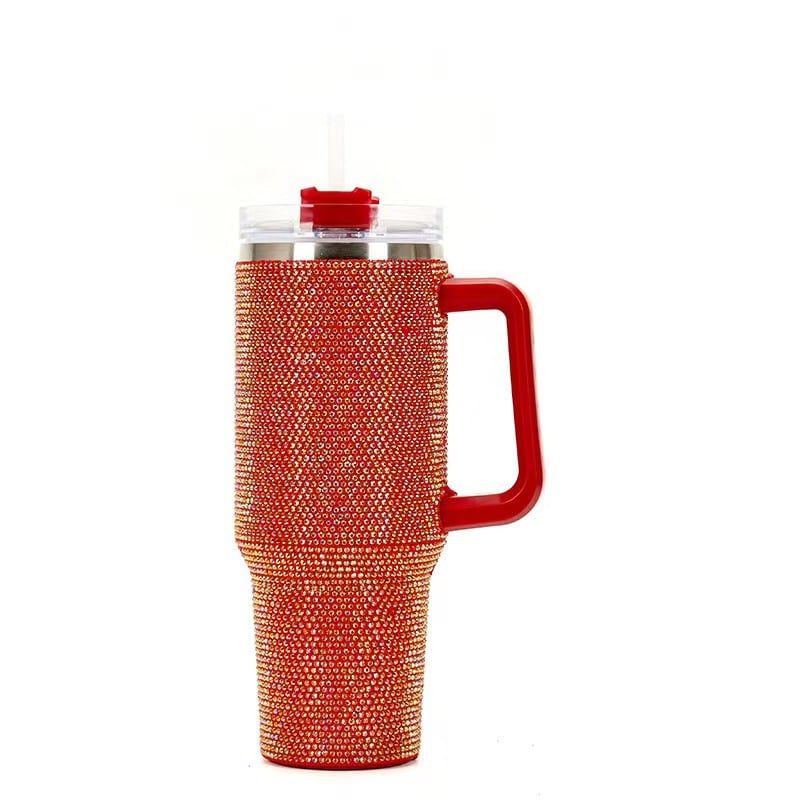 Glam Rhinestone Tumbler – Stainless Steel Bling Cup with Straw & Lid