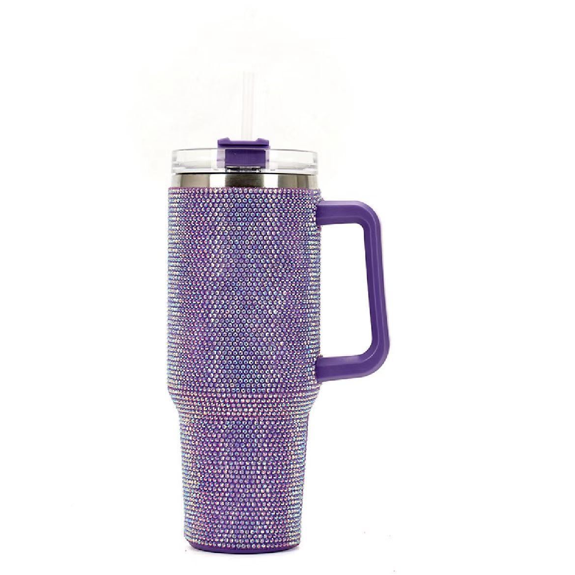 Glam Rhinestone Tumbler – Stainless Steel Bling Cup with Straw & Lid