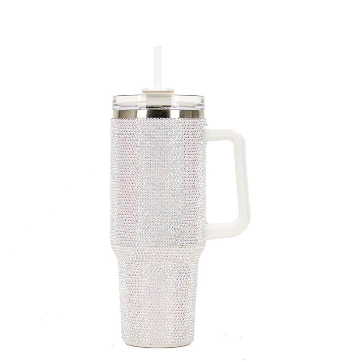 Glam Rhinestone Tumbler – Stainless Steel Bling Cup with Straw & Lid