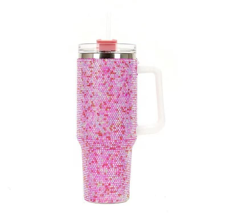 Glam Rhinestone Tumbler – Stainless Steel Bling Cup with Straw & Lid