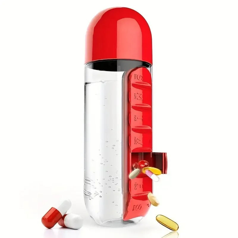 HydraMeds™ – 2-in-1 Water Bottle with Built-In Pill Organizer