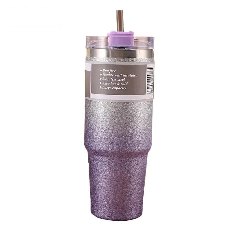 Stainless Steel Insulated Tumbler with Built-In Straw – Leakproof Travel Bottle