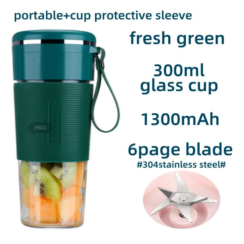GlassBlend™ – Portable USB Rechargeable Mini Smoothie Blender with Glass Cup