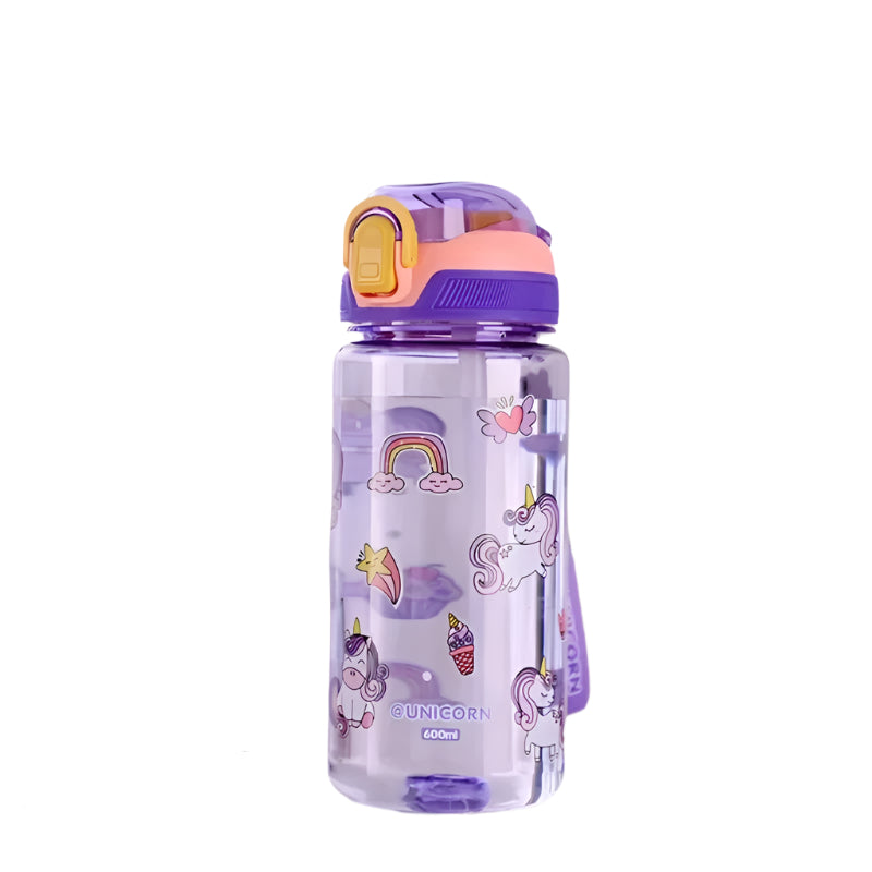 DinoSip – 600ml Dinosaur Water Bottle for Kids with Straw and Leakproof Lid