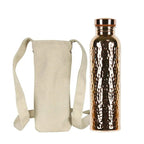 Hammered Copper Water Bottle – 800ml Leakproof Travel Flask