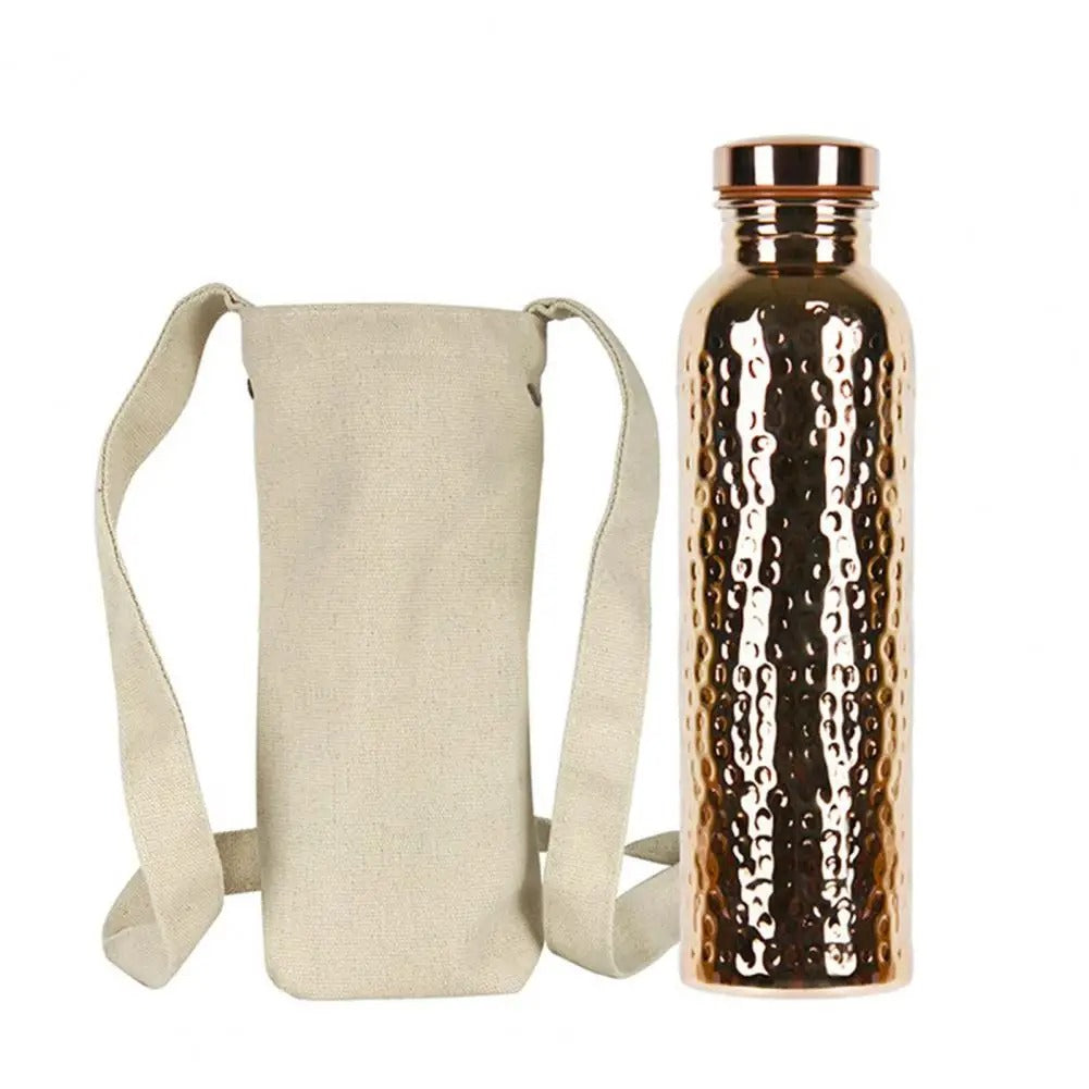 Hammered Copper Water Bottle – 800ml Leakproof Travel Flask