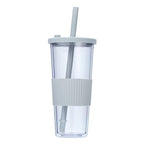 24oz Double Wall Reusable Boba Tumbler Cup – With Lid & Wide Straw