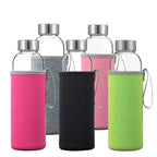 ClearSip™ – 550ml Glass Sports Water Bottle with Protective Sleeve