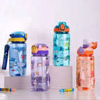 DinoSip – 600ml Dinosaur Water Bottle for Kids with Straw and Leakproof Lid