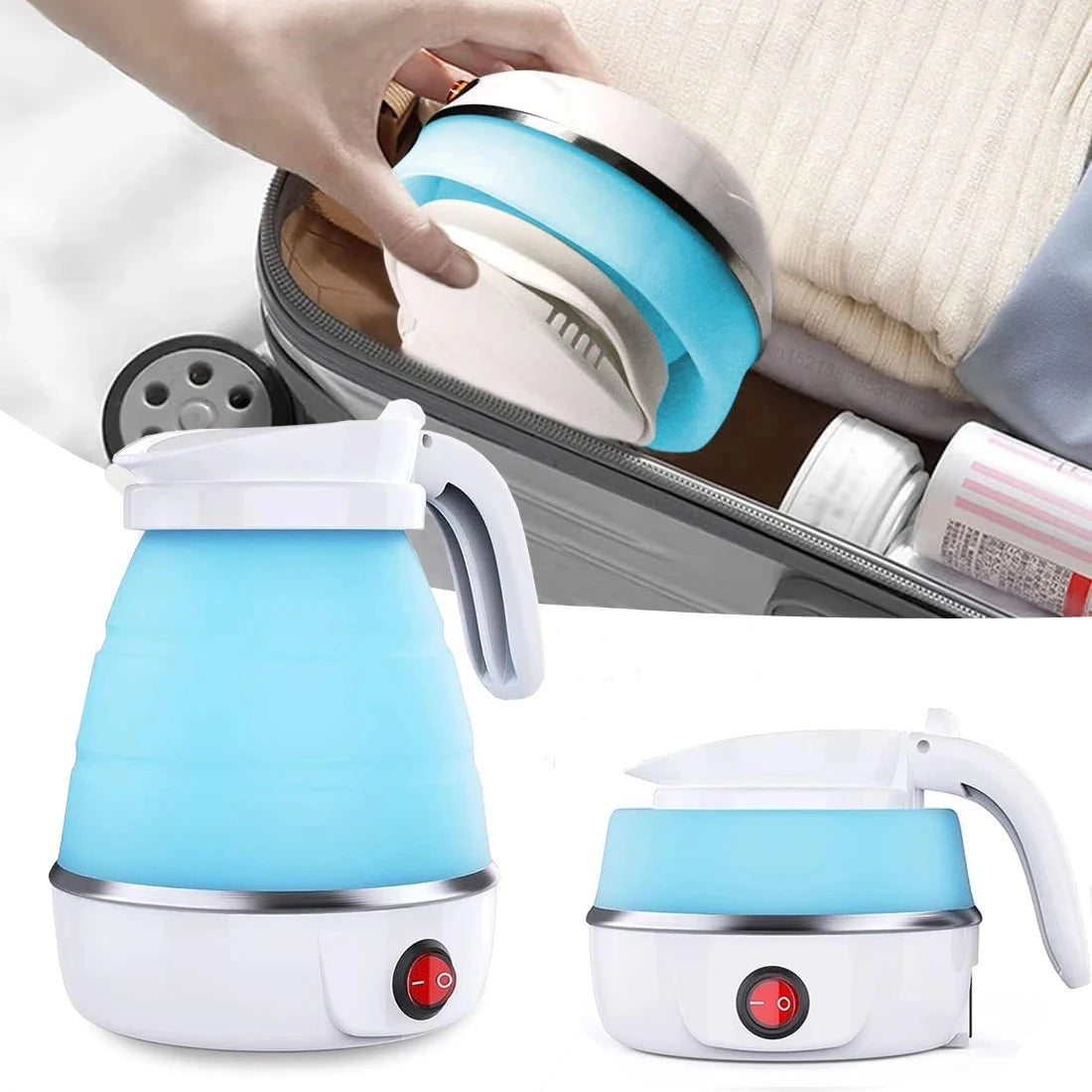 TravelFold™ – 600ml Folding Electric Kettle for Travel & Camping