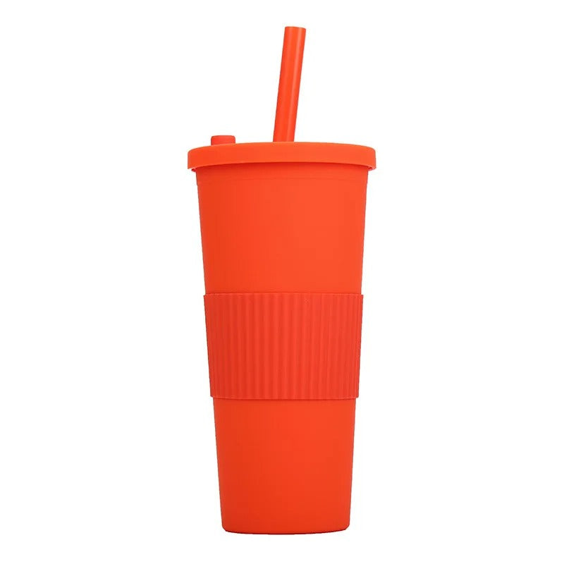 24oz Double Wall Reusable Boba Tumbler Cup – With Lid & Wide Straw