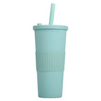 24oz Double Wall Reusable Boba Tumbler Cup – With Lid & Wide Straw