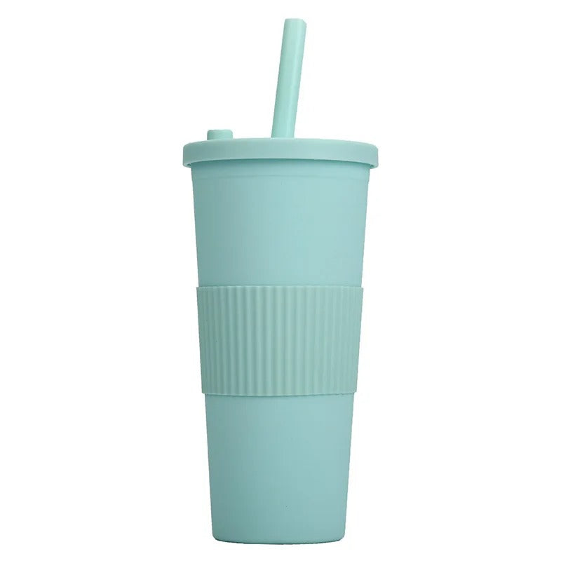 24oz Double Wall Reusable Boba Tumbler Cup – With Lid & Wide Straw
