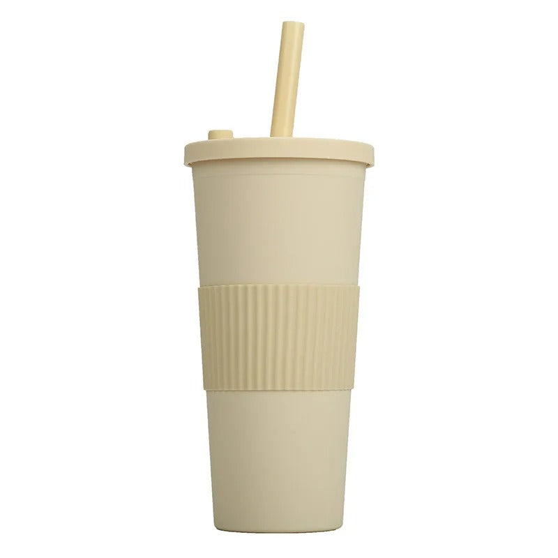 24oz Double Wall Reusable Boba Tumbler Cup – With Lid & Wide Straw