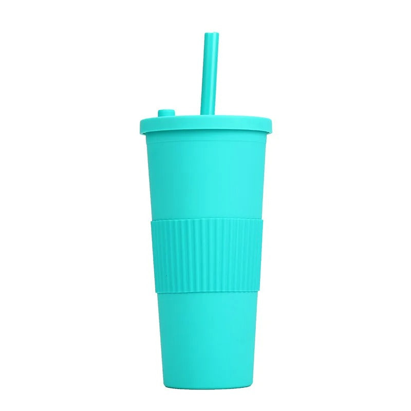 24oz Double Wall Reusable Boba Tumbler Cup – With Lid & Wide Straw