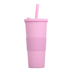 24oz Double Wall Reusable Boba Tumbler Cup – With Lid & Wide Straw