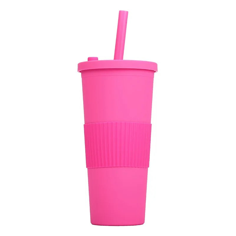 24oz Double Wall Reusable Boba Tumbler Cup – With Lid & Wide Straw