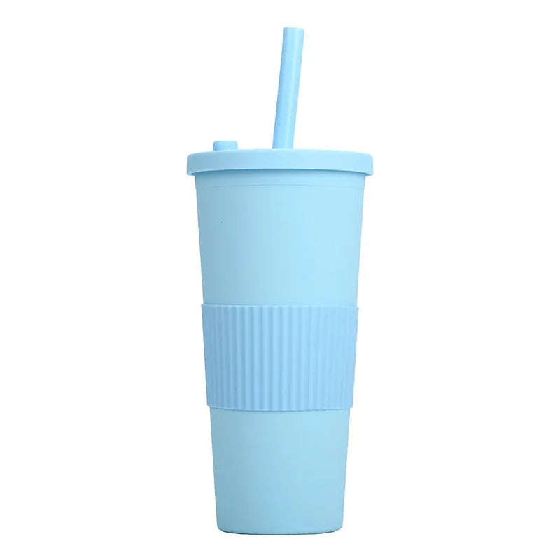 24oz Double Wall Reusable Boba Tumbler Cup – With Lid & Wide Straw