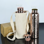 Hammered Copper Water Bottle – 800ml Leakproof Travel Flask