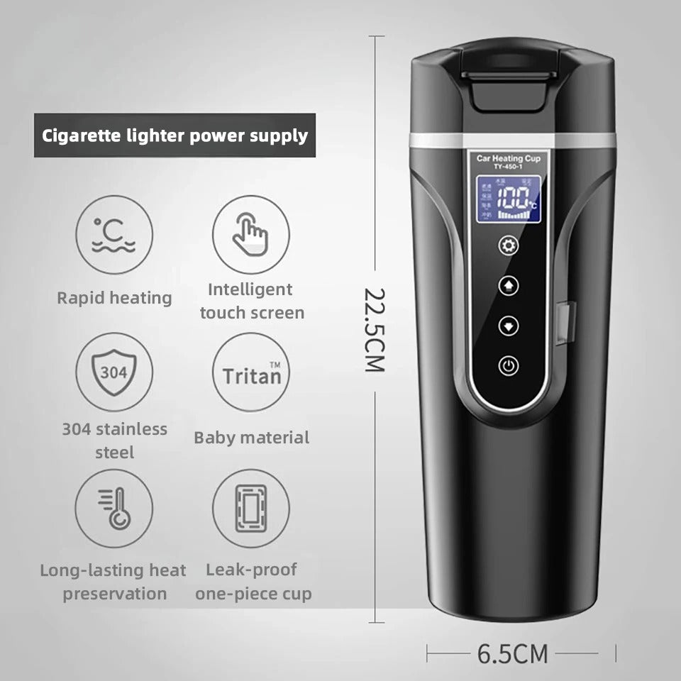 ThermoSmart™ – LCD Car Heating Mug with Temperature Control (12V/24V)