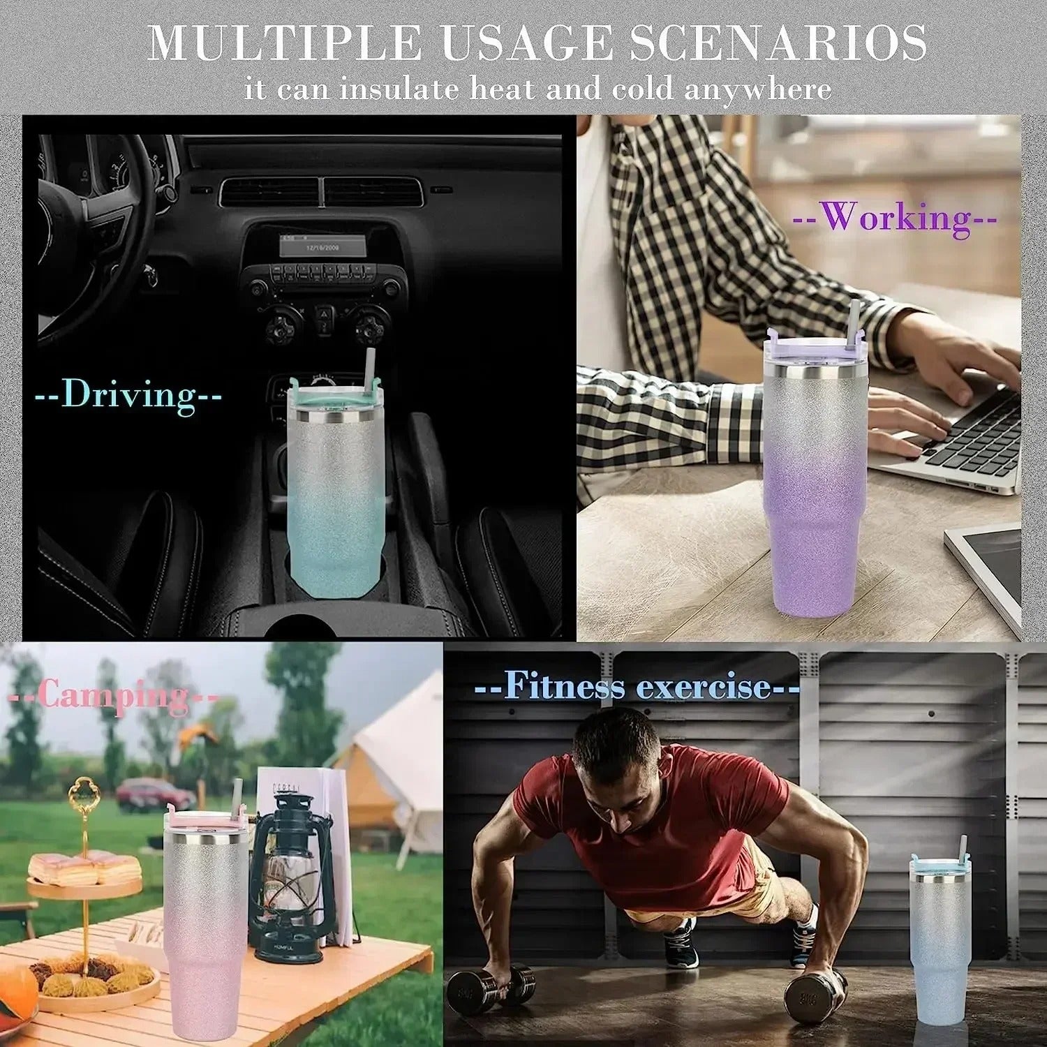 Stainless Steel Insulated Tumbler with Built-In Straw – Leakproof Travel Bottle