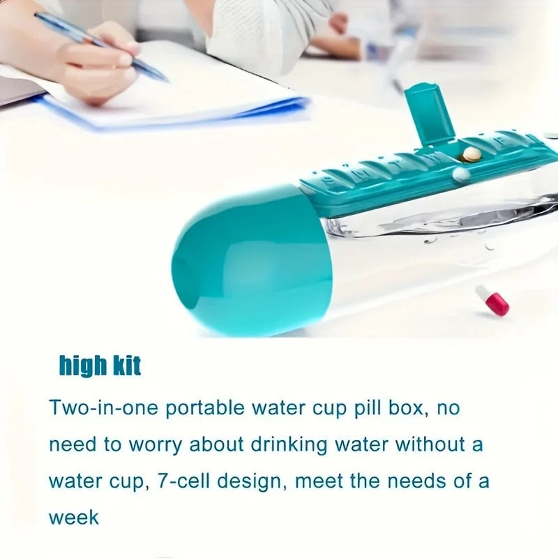HydraMeds™ – 2-in-1 Water Bottle with Built-In Pill Organizer