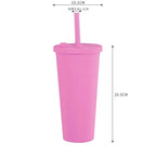 24oz Double Wall Reusable Boba Tumbler Cup – With Lid & Wide Straw