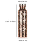 Hammered Copper Water Bottle – 800ml Leakproof Travel Flask