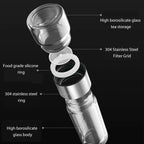 SteepEase™ – Double-Wall Glass Tea Infuser Bottle with Filter