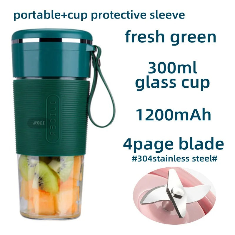 GlassBlend™ – Portable USB Rechargeable Mini Smoothie Blender with Glass Cup