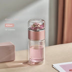 SteepEase™ – Double-Wall Glass Tea Infuser Bottle with Filter