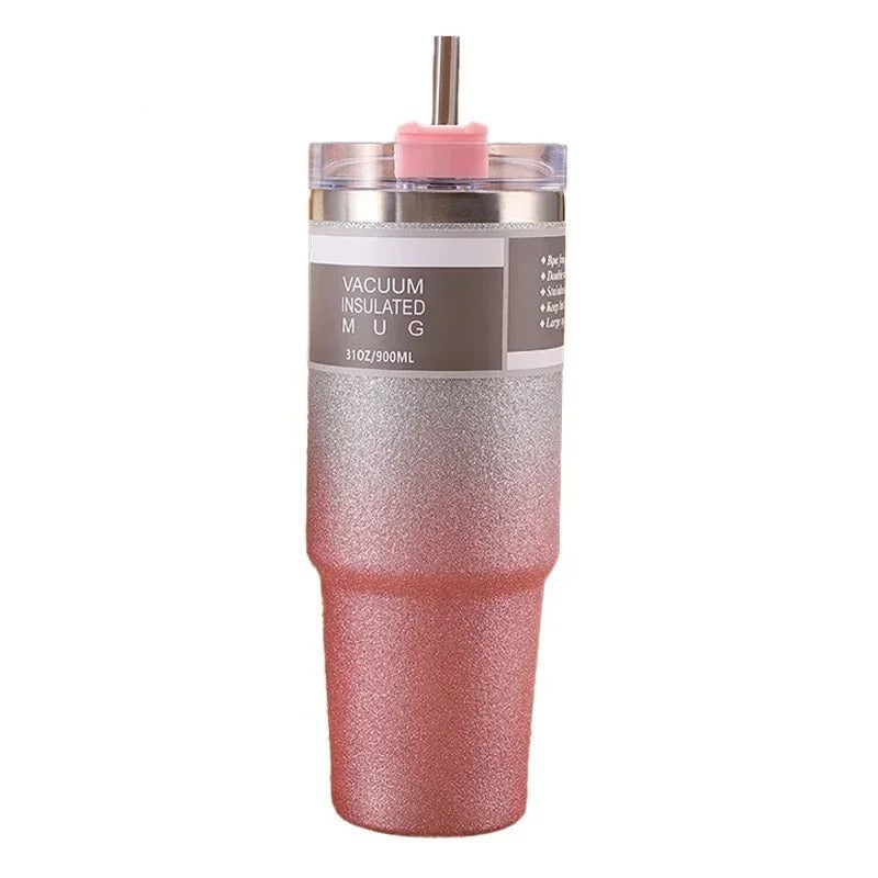 Stainless Steel Insulated Tumbler with Built-In Straw – Leakproof Travel Bottle
