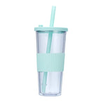 24oz Double Wall Reusable Boba Tumbler Cup – With Lid & Wide Straw