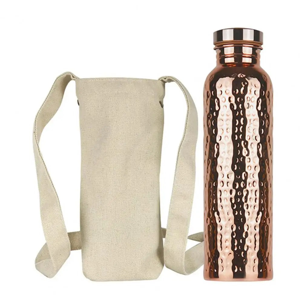 Hammered Copper Water Bottle – 800ml Leakproof Travel Flask